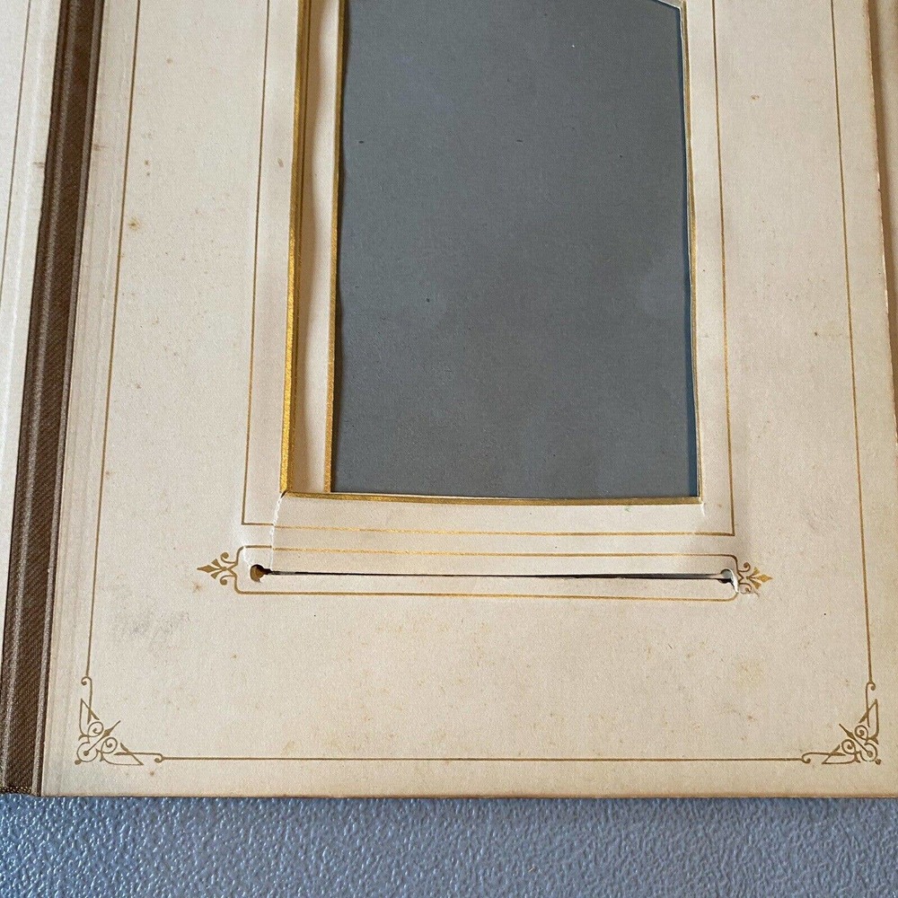 1880s ANTIQUE GREEN BLUE VELVET PHOTO CABINET CARD ALBUM METAL LATCH DATED 1884 - Picture 10 of 16